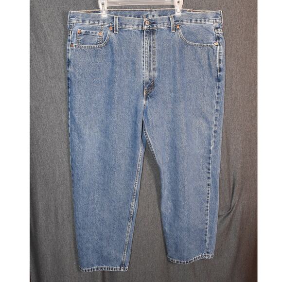 Lot of 2 Levi's 550 Relaxed Fit Men's 44x29 Distressed Denim Jeans Dark & Light - Picture 6 of 14